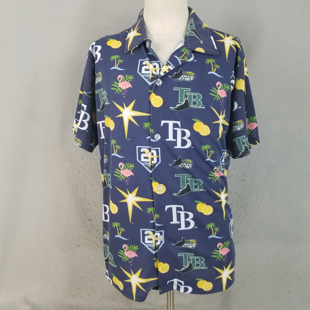 Match-Up Shirt Men L Blue Tampa Bay Rays Devil Rays 20th Anniversary Promo Mesh